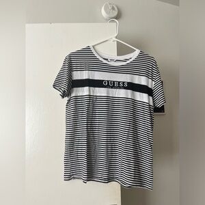 Guess Black and white striped Women's flowy T-shirt